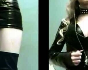 Sissy Sandracduk posing in leather outfit - icpvid.com