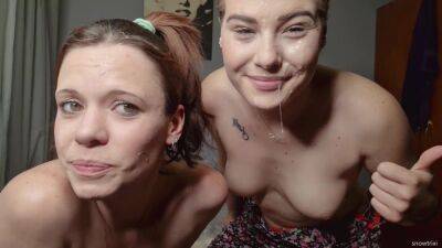 Two Pale Topless Sluts Showing Love By Spitting On Each Others Faces - hclips.com