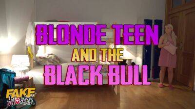 Blonde sub teen takes huge black cock and massive facial - sexu.com