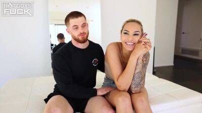 Stunning, Tattooed Blonde Is Fucking Her Lover And Moaning - hclips.com