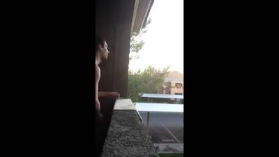Exhibitionist almost caught jacking in public on my balcony - icpvid.com