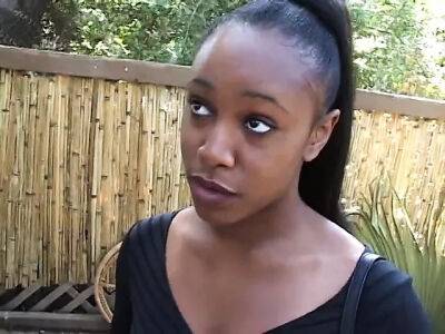 Huge Cock - Huge cock hardly fits in young ebony babe's mouth and cunt - sunporno.com - Usa