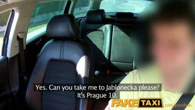 Jaded GF fucks taxi driver POV style and takes a cumshot on her small tits - sexu.com - city Prague