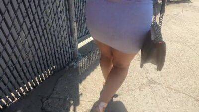 Wife With Pasties In See Through Cut Up Shirt And No Bra And Skirt In Public - hotmovs.com