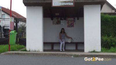 Victoria Daniels craves public piss & gets wild in the bus stop - sexu.com - Czech Republic