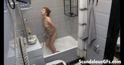 My delightful exgirlfriend cleans up nicely in the bathroom as I film - txxx.com