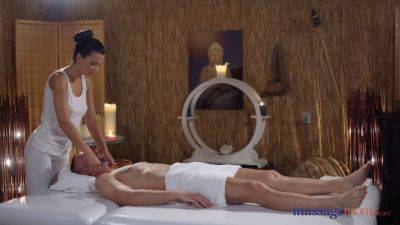 Dick Massage - Shalina Devine gets a steamy oily massage from a hung Romanian stud - sexu.com - Romania