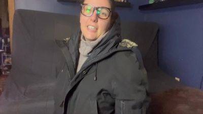 Nerd Wife Takes Massive Cumshot In Mouth & Puffy Jacket - hotmovs.com