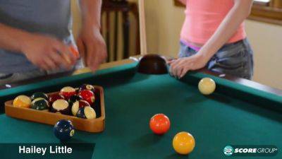 Hailey Little - Hailey Little Rides a Cock on Top of a Pool Table - hotmovs.com