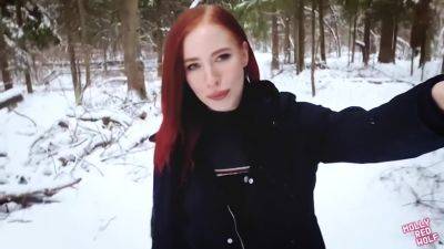 Molly Redwolf - Molly Redwolf - Fucked A Naked Bitch In The Winter Forest. Cum In Her Mouth - txxx.com