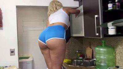 I caught my StepMom in sports shorts, cleaning the kitchen. Her big, curvaceous ass has me hooked. - xxxfiles.com