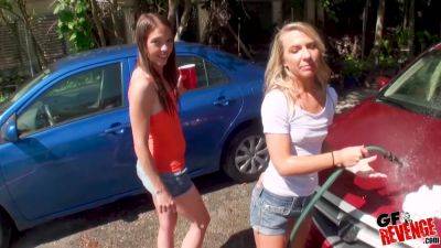 Car Wash - Kiara Knight - Car Wash Cuties - RealityKings with Aaron Wilcoxxx, Kiara Knight, Maddison Hardy - hotmovs.com