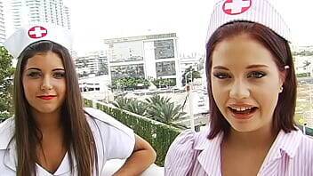 Brandi Belle - BRANDI BELLE - Cute Teens In Nurse Costumes Sharing One Cock #TBT - xvideos.com