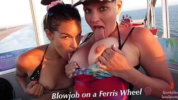 Eden Sinclair - Must See! Risky Public Double Blowjob on a Ferris Wheel with Teen & MILF - xvideos.com
