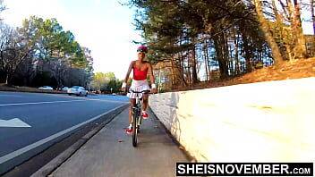 Prettiest Buns Flashed While Cycling Outdoors, Sexy Babe Sheisnovember Upskirt Reveals A Tight Wedgie With Her Thong Pushed Deep Into Her Booty Crack After Walking, Innocently Biking While Her Skirt Blows In the Wind On Msnovember - xvideos.com