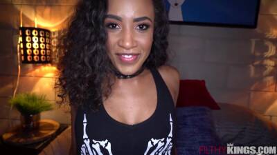 Ebony Teen Takes Big Dick Pounding Early in Porn Career - Rough sex - xtits.com
