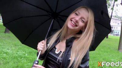 Dude meets cute blondie and invites her at home to have some good shag - anysex.com - Russia