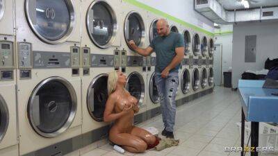 Phoenix Marie - Curvaceous blonde damsel with big tits pleasures JMac in the laundry - xtits.com