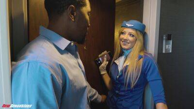 Isiah Maxwell - River Lynn - Blonde stewardess enjoys black man's dick during her break between flights - hellporno.com