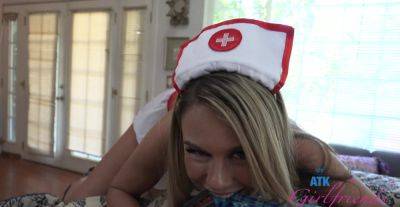 Summer Vixen - Cute babe in nurse uniform tries cock in every hole while sharing the best POV - alphaporno.com