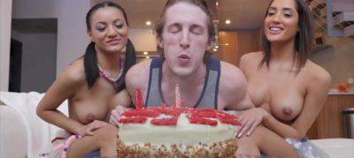 Chloe Amour - Latin beauties baked a cake and passionately congratulated their friend on his birthday. - anysex.com